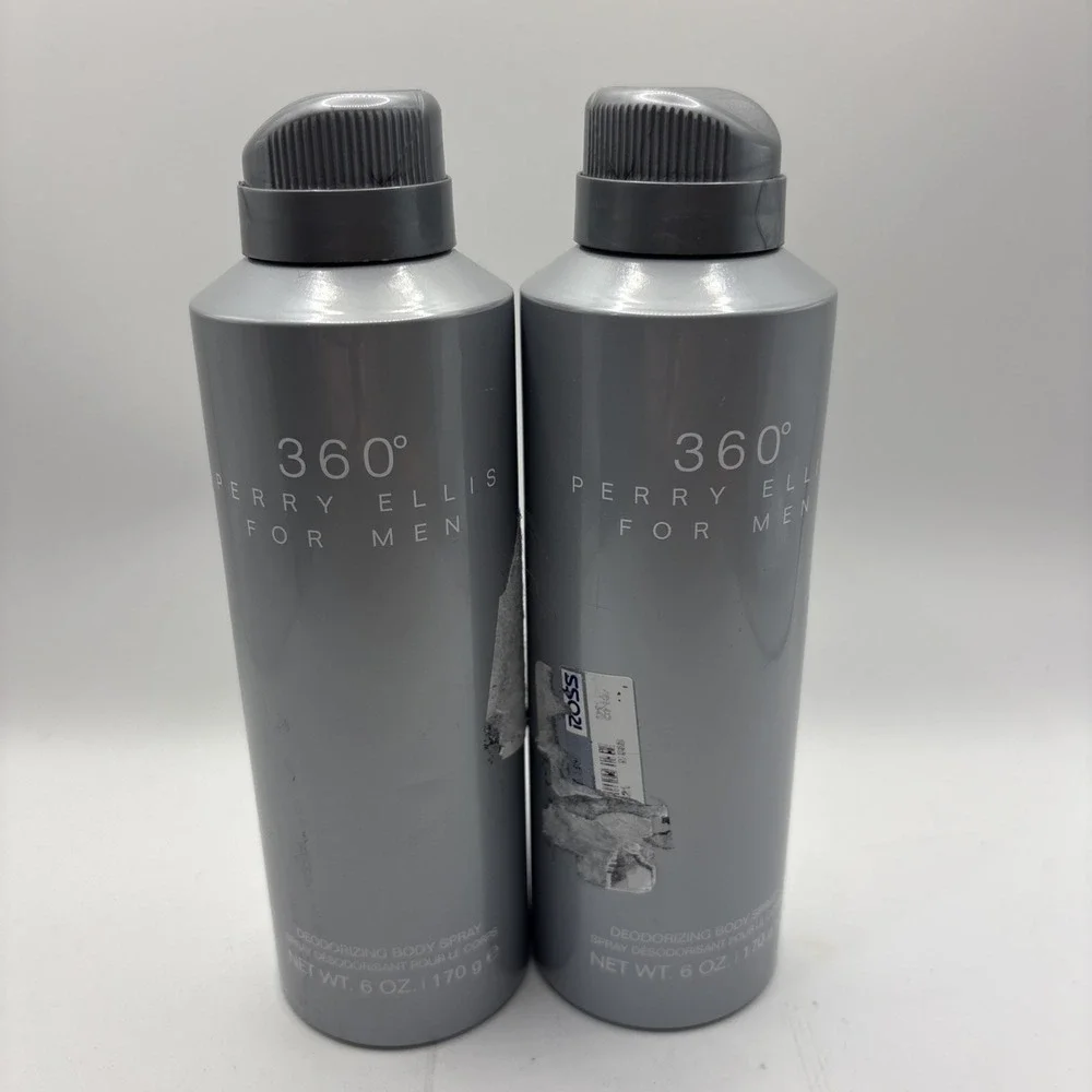 360 by Perry Ellis For Men Deodorizing Body Spray 6 Oz / 170 G 2‎ Pack NEW
